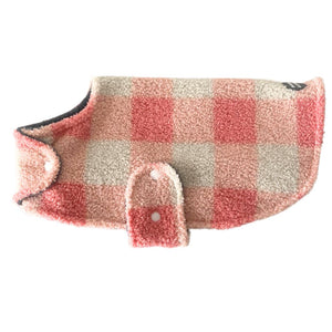 Dog coat - Strawberry Shortcake | Gingham | Teddy fleece