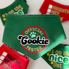 Load image into Gallery viewer, Dog bandana - Official Cookie Tester | Christmas