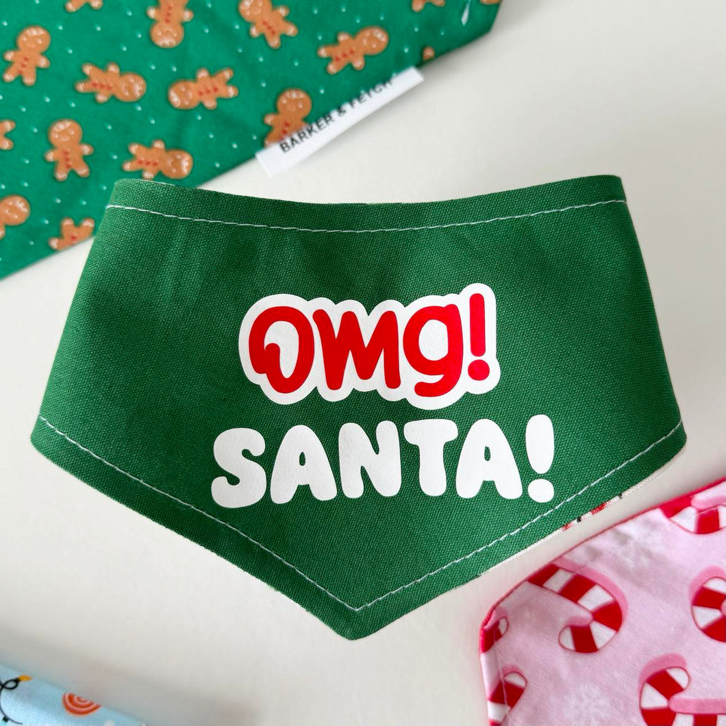 Dog bandana - OMG Santa | Christmas