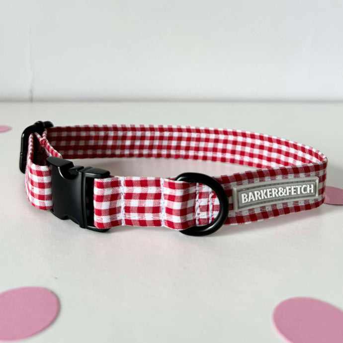 Dog collar - Adore | Valentines | Gingham