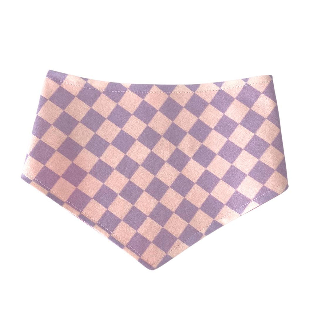 Dog bandana - Purple checker